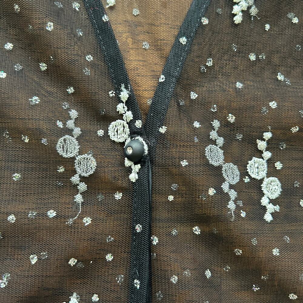 Maxima USA Sheer Floral Embroidered Evening Top, Glamorous 3X.” - Picture 6 of 10